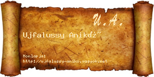 Ujfalussy Anikó névjegykártya
